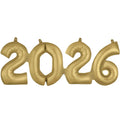 2026 Air-Filled White Gold Foil Balloon