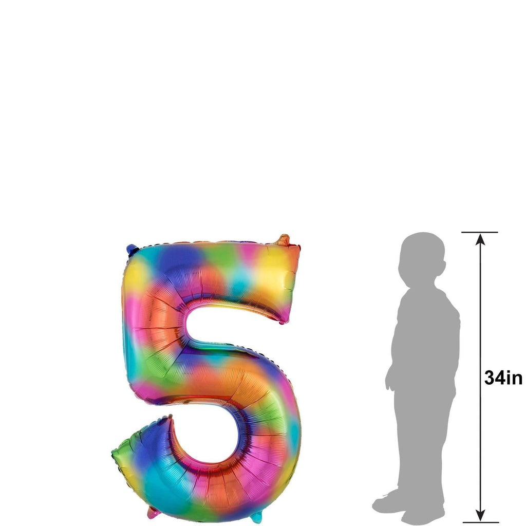 34in Number (0-9) Balloon, Assorted Colors