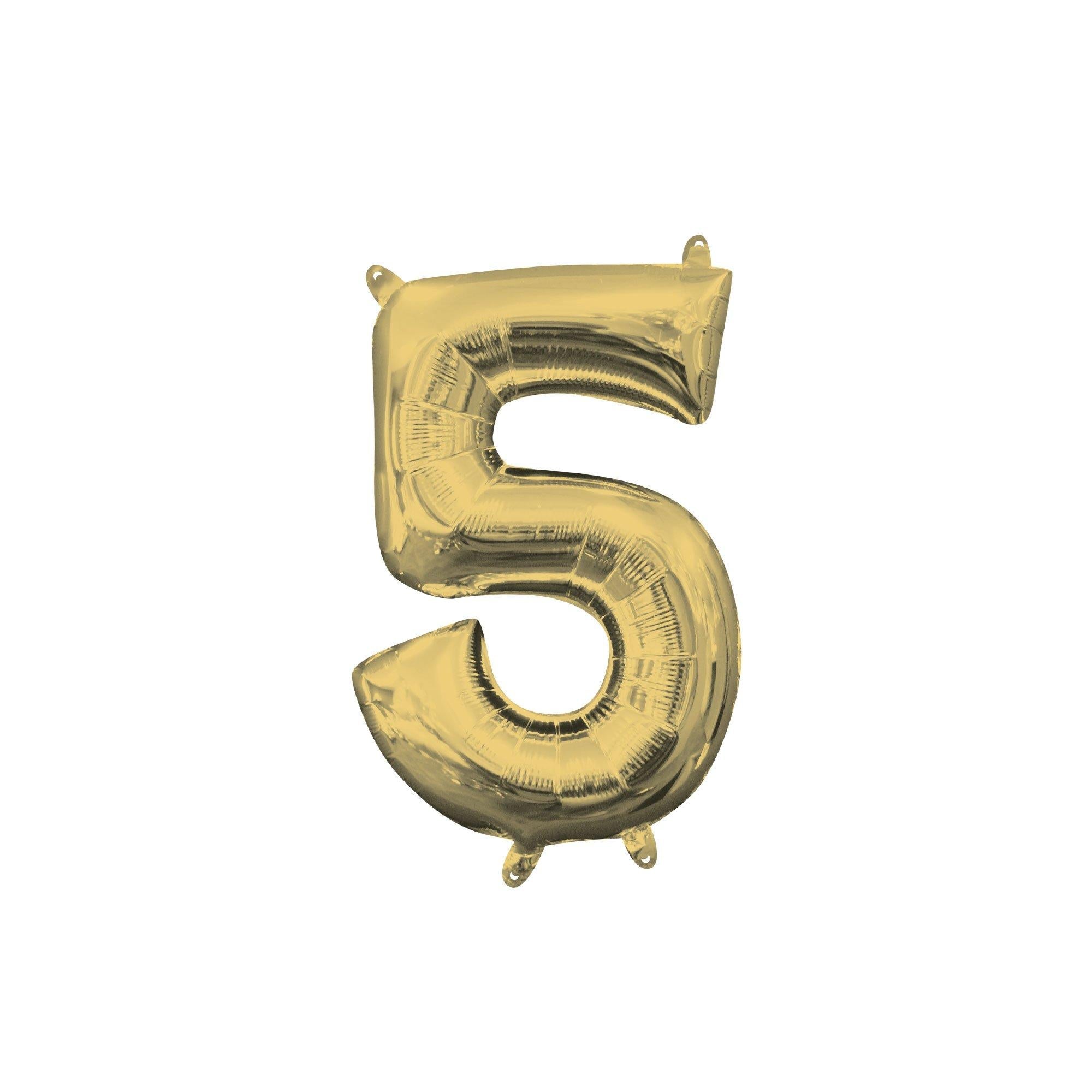 13in Air-Filled White Gold Number (0-9) Balloon