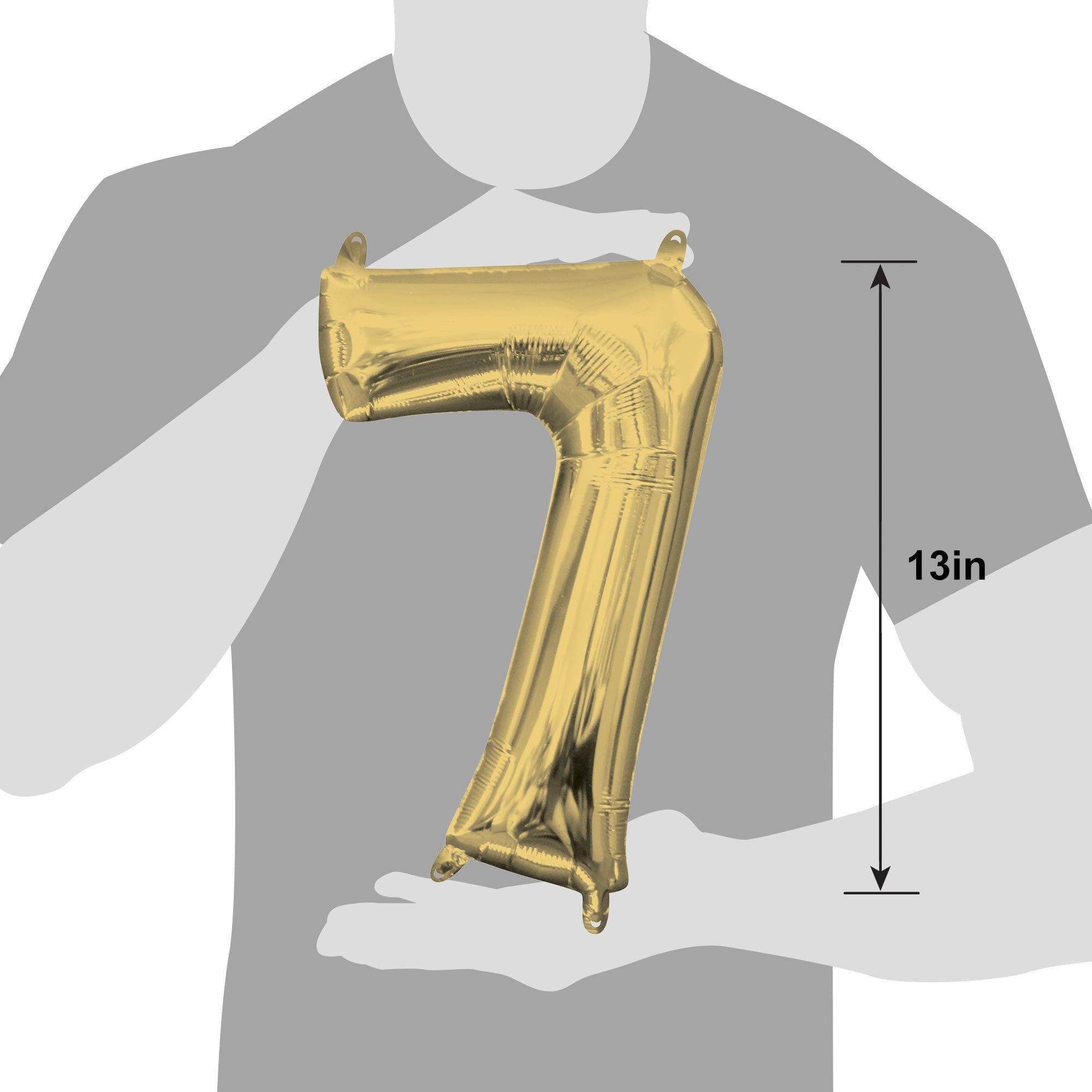13in Air-Filled White Gold Number (0-9) Balloon